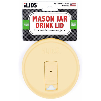 iLid Wide Mouth Mason Jar Drink Lid Butter
