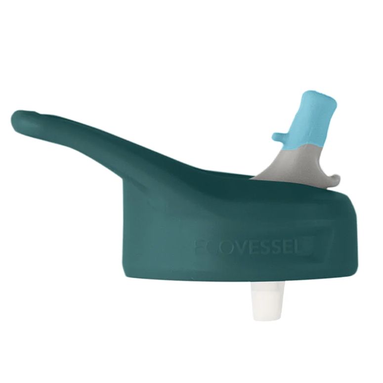 EcoVessel Straw Top Replacement Lid Teal with Blue Spout