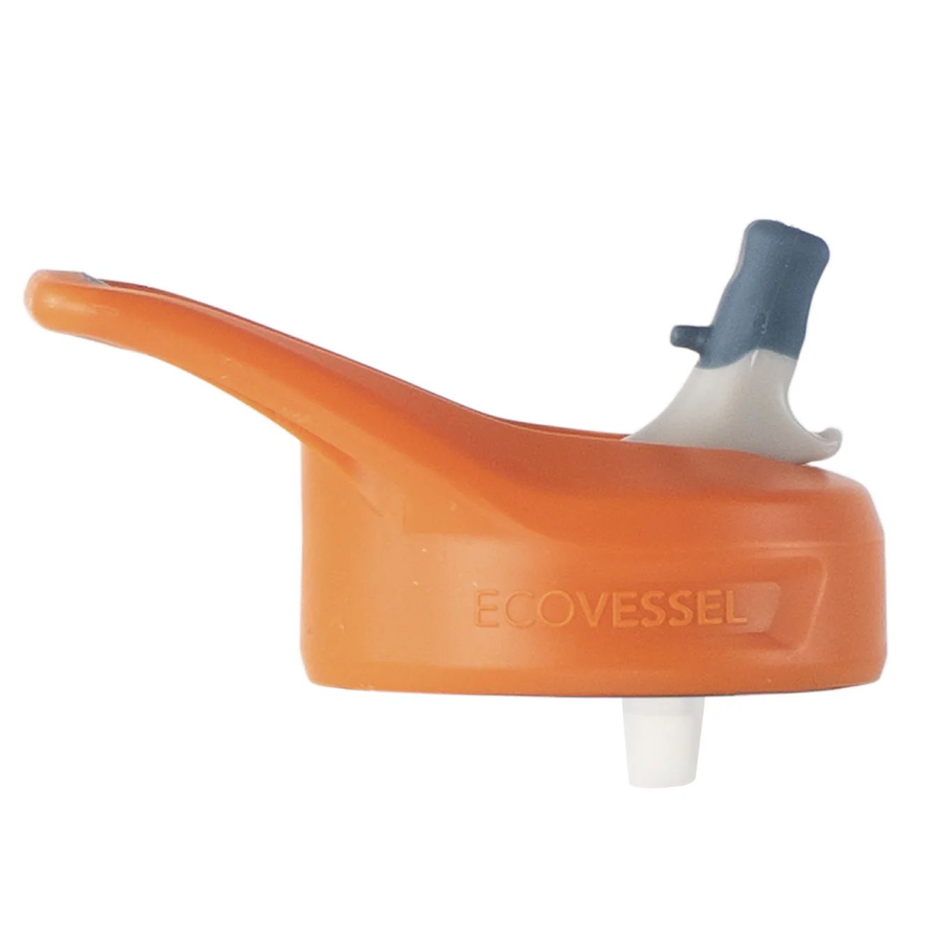 EcoVessel Straw Top Replacement Lid Orange with Blue Spout