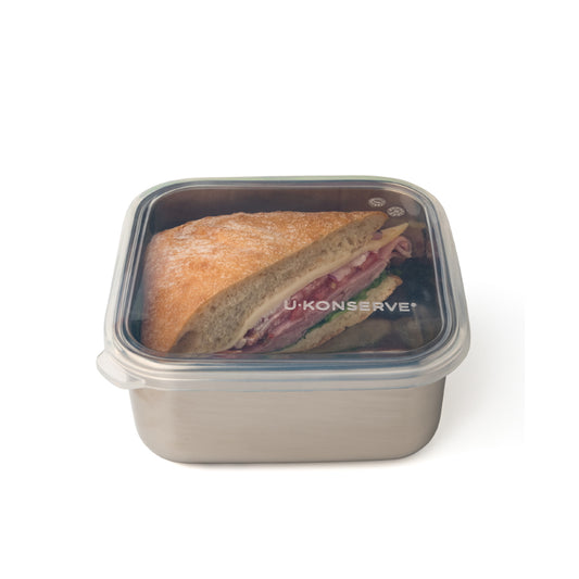 Ukonserve 30 oz Stainless Steel Food Storage Container Clear