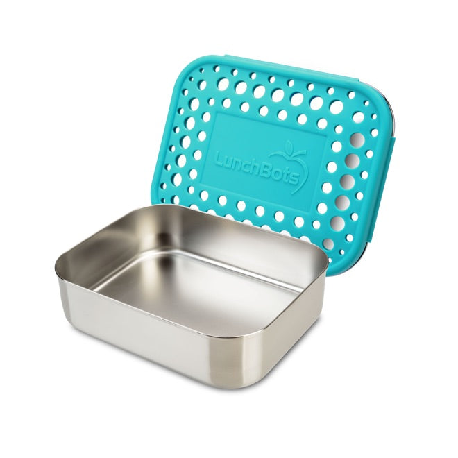 Lunchbots Medium Uno Lunch Box Aqua Lid