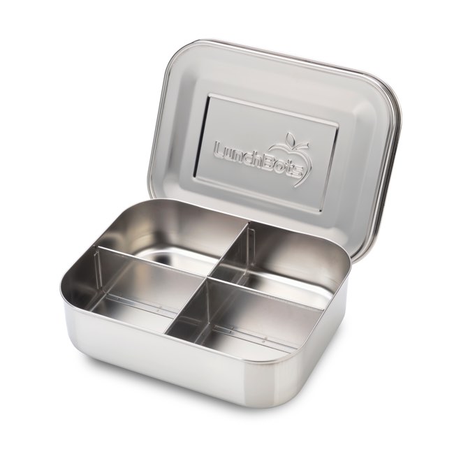 Lunchbots Medium Quad Bento Box Stainless Steel Lid