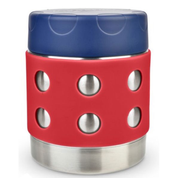 8 oz Lunchbots Thermal Dots Food Container Red