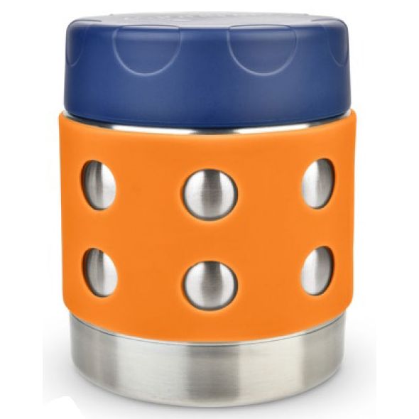 8 oz Lunchbots Thermal Dots Food Container Orange