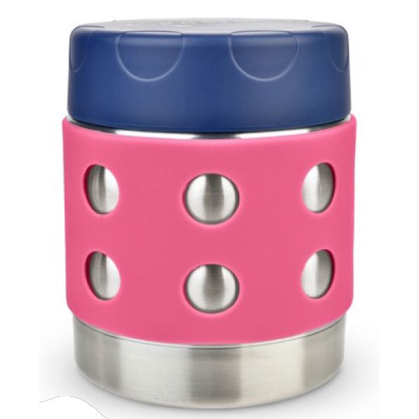 8 oz Lunchbots Thermal Dots Food Container Pink