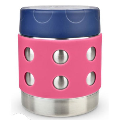 8 oz Lunchbots Thermal Dots Food Container Pink