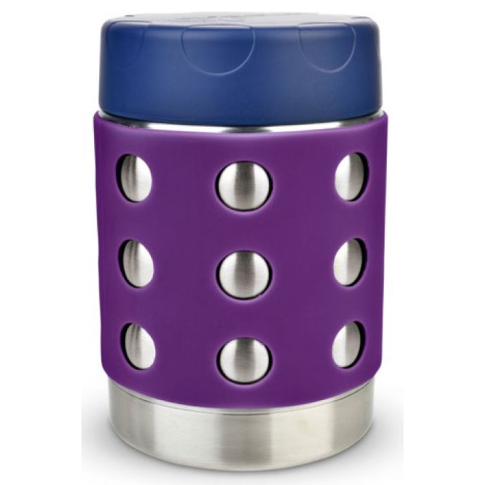 12 oz Lunchbots Thermal Dots Food Container Purple