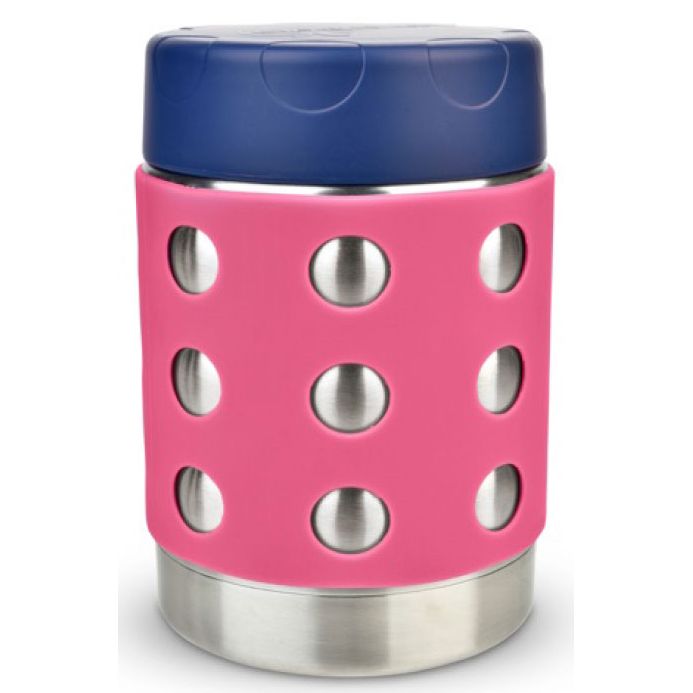 12 oz Lunchbots Thermal Dots Food Container Pink