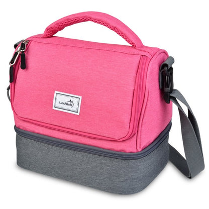 Lunchbots Duplex 2-compartment Insulated Lunch Bag Pink