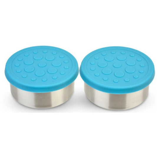 Lunchbots Large (4.5 oz) Stainless Steel Dip Containers (Set of 2) Aqua