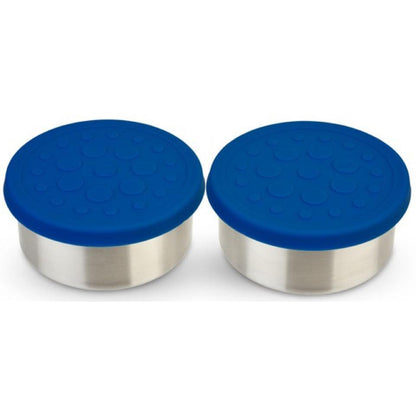 Lunchbots Large (4.5 oz) Stainless Steel Dip Containers (Set of 2) Blue