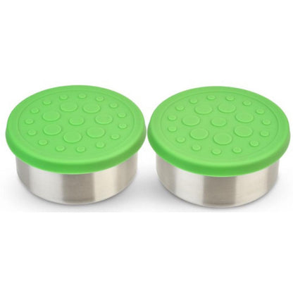Lunchbots Large (4.5 oz) Stainless Steel Dip Containers (Set of 2) Green