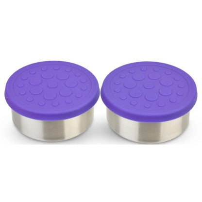 Lunchbots Large (4.5 oz) Stainless Steel Dip Containers (Set of 2) Purple