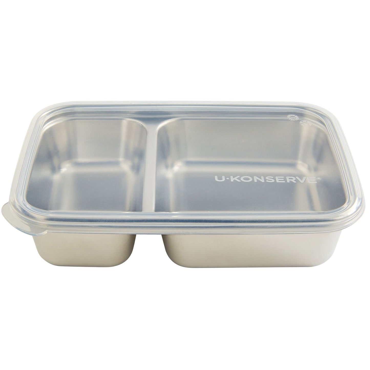 Ukonserve 2 Compartment Stainless Steel Food-Storage Container Clear