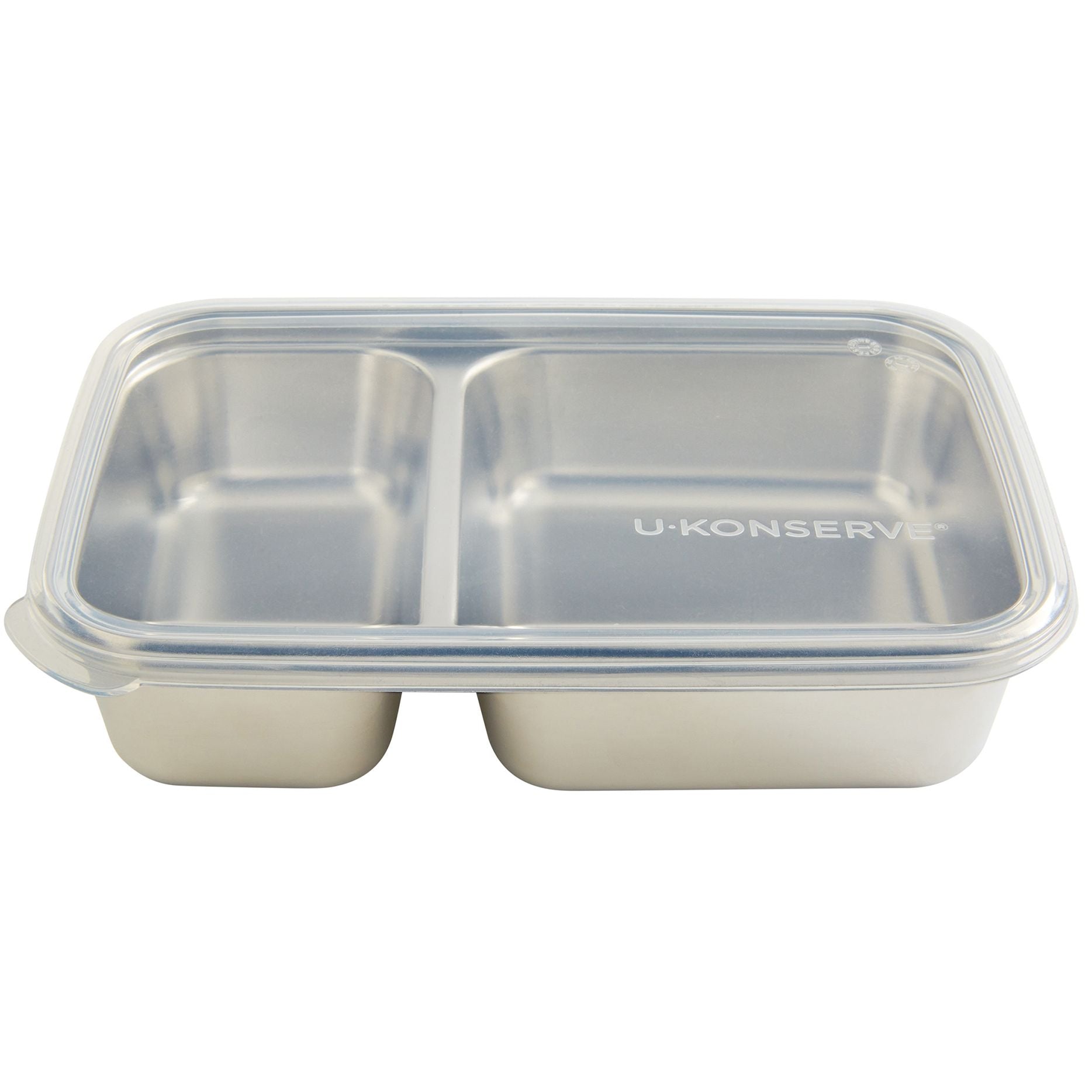 Ukonserve 2 Compartment Stainless Steel Food-Storage Container Clear