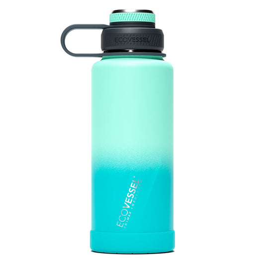 32 oz EcoVessel Boulder Insulated Stainless Steel Water Bottle MInted Palm