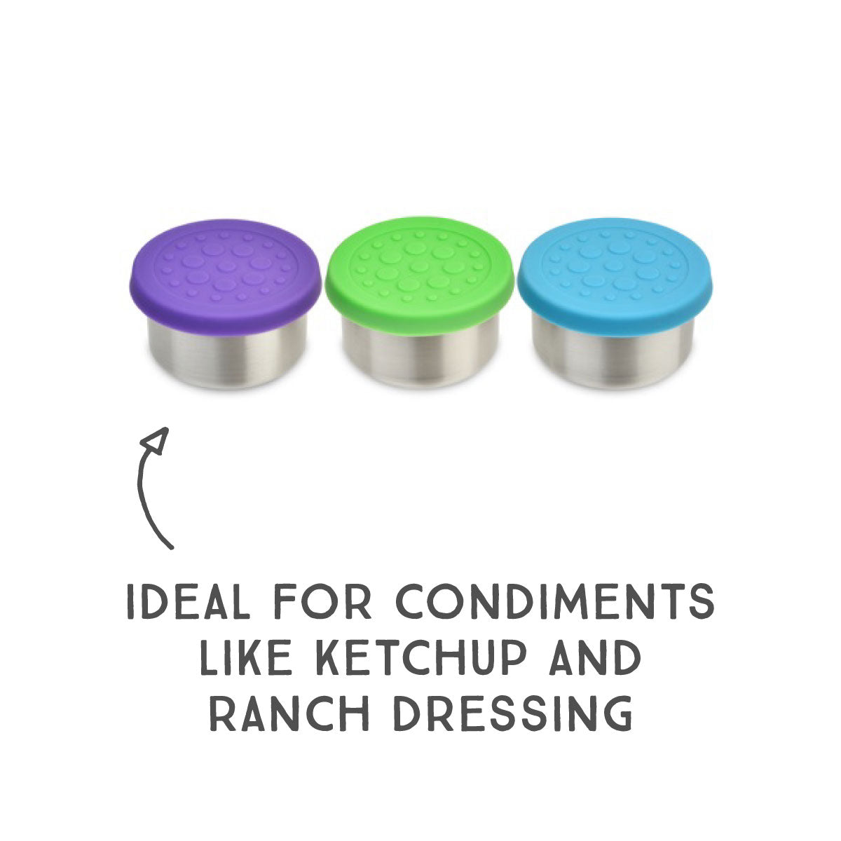 Lunchbots Small (1.5 oz) Stainless Steel Dip Containers (Set of 3) Floral