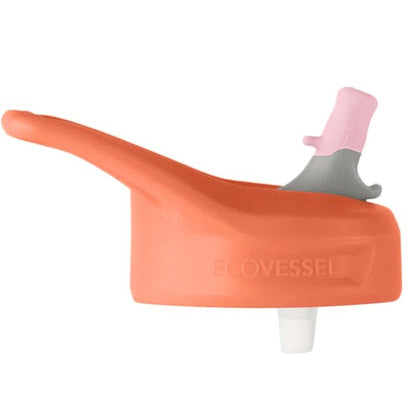 EcoVessel Straw Top Replacement Lid Peach with Light Pink