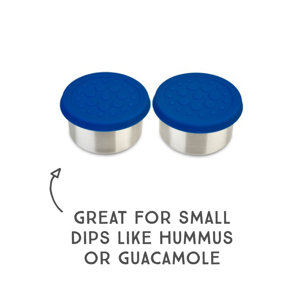 Lunchbots Medium (2.5 oz) Stainless Steel Dip Containers (Set of 2) Blue