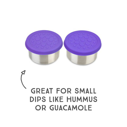 Lunchbots Medium (2.5 oz) Stainless Steel Dip Containers (Set of 2) Purple