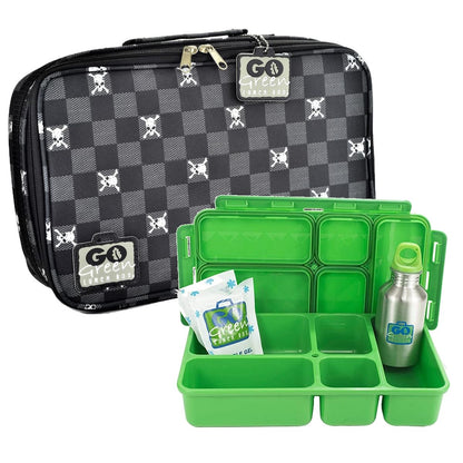 Go Green Leak-Proof Lunchbox Set Jolly Roger with Green Food Box