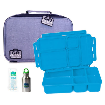 Go Green Leak-Proof Lunchbox Set Classic Denim with Blue Food Box
