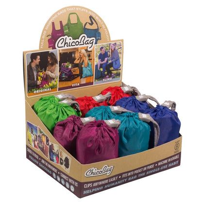 ChicoBag Vita Large Machine Washable Reusable Bag POS Box - 10 Pack Vita Assortment