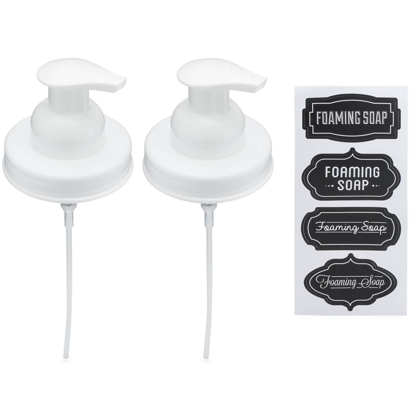 Jarmazing Mason Jar Foaming Soap Dispenser Lid - Regular Mouth White 2-pack