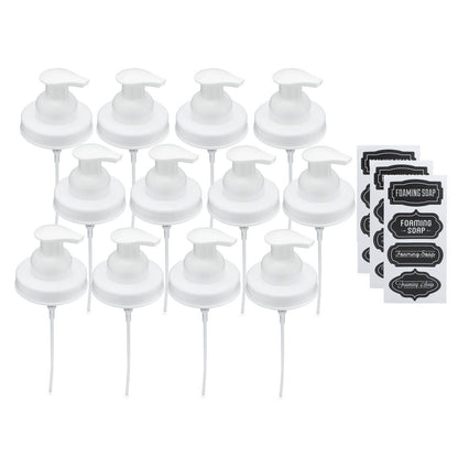 Jarmazing Mason Jar Foaming Soap Dispenser Lid - Regular Mouth White 12-pack