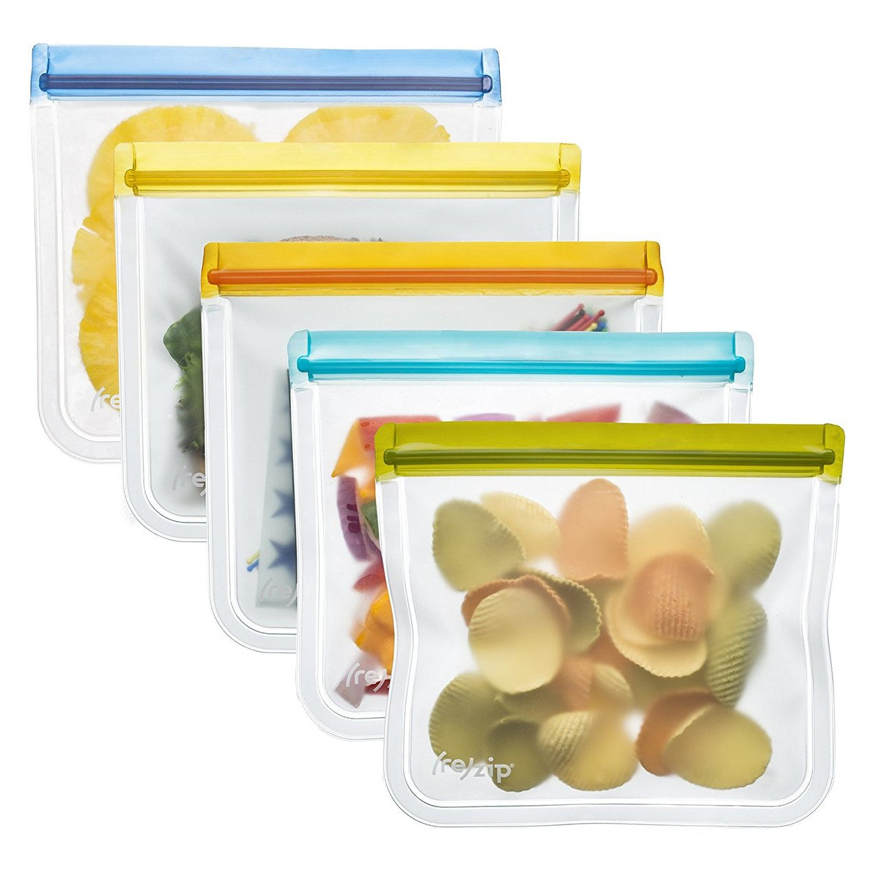 (re)zip Leakproof Reusable Lunch Storage Bags (5-Pack)