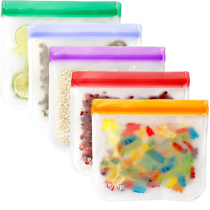 (re)zip Leakproof Reusable Lunch Storage Bags (5-Pack) Multicolour - Jewel Tones