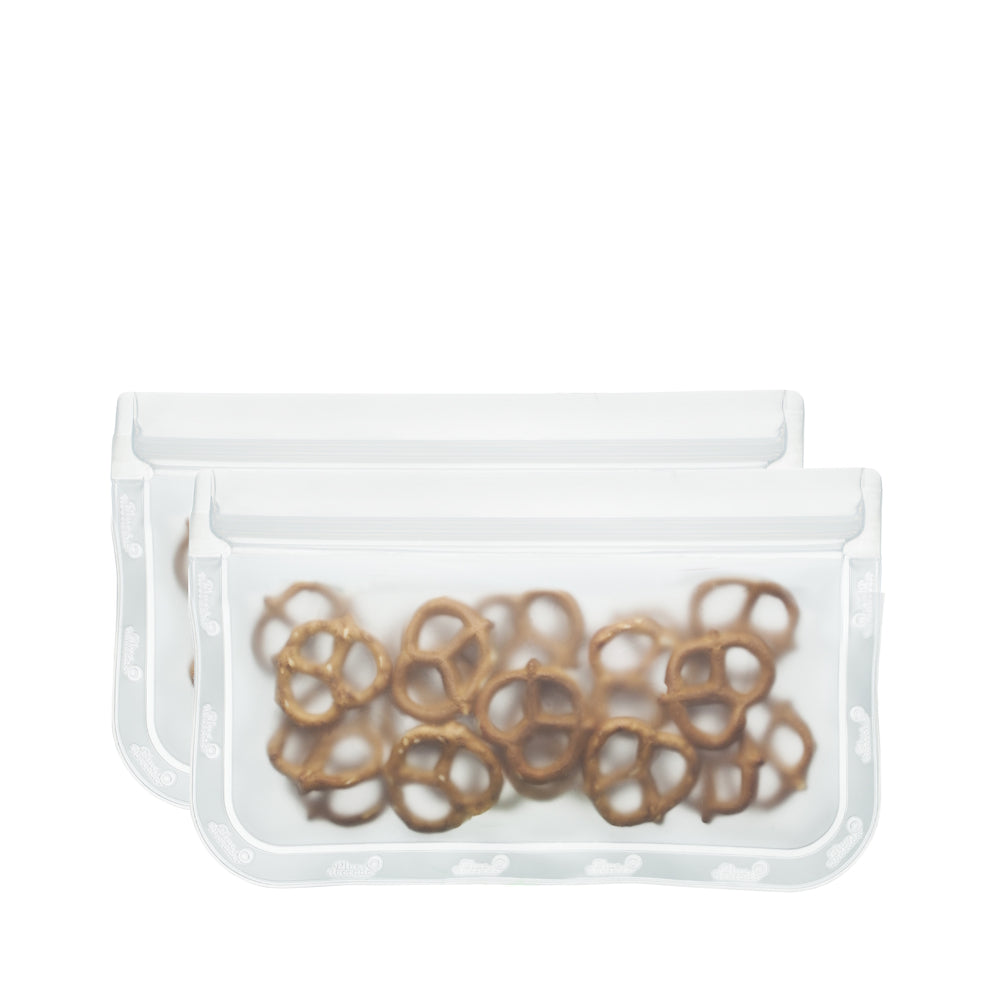 (re)zip Lay-Flat Snack Leakproof Reusable Storage Bags (2-pack) Translucent