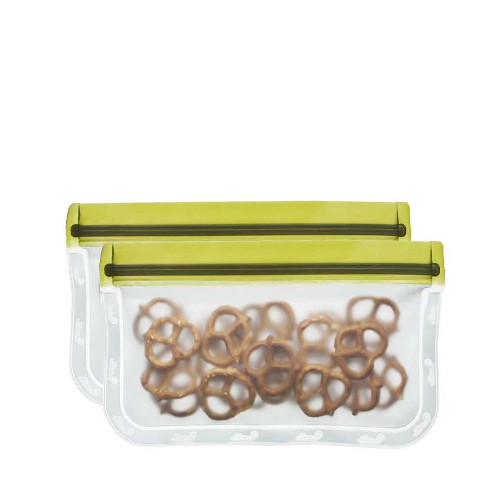 (re)zip Lay-Flat Snack Leakproof Reusable Storage Bags (2-pack) Moss