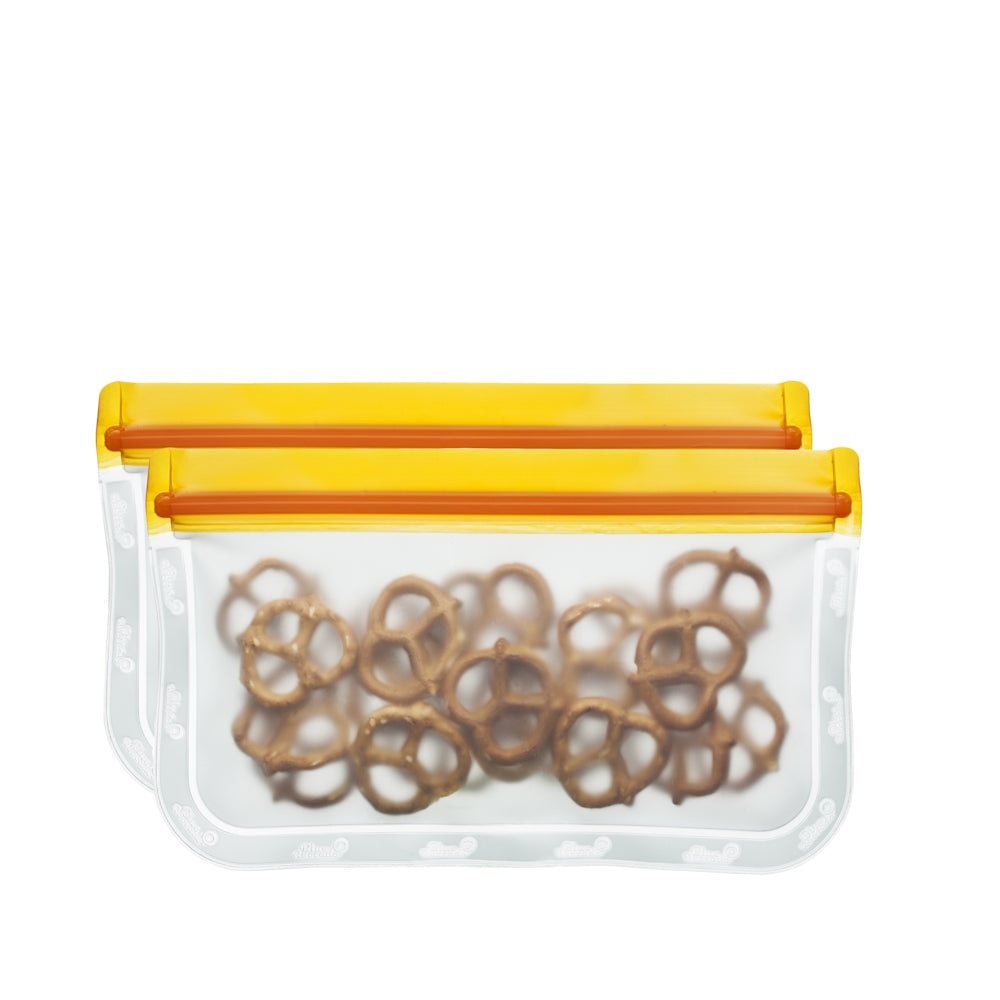 (re)zip Lay-Flat Snack Leakproof Reusable Storage Bags (2-pack) Orange