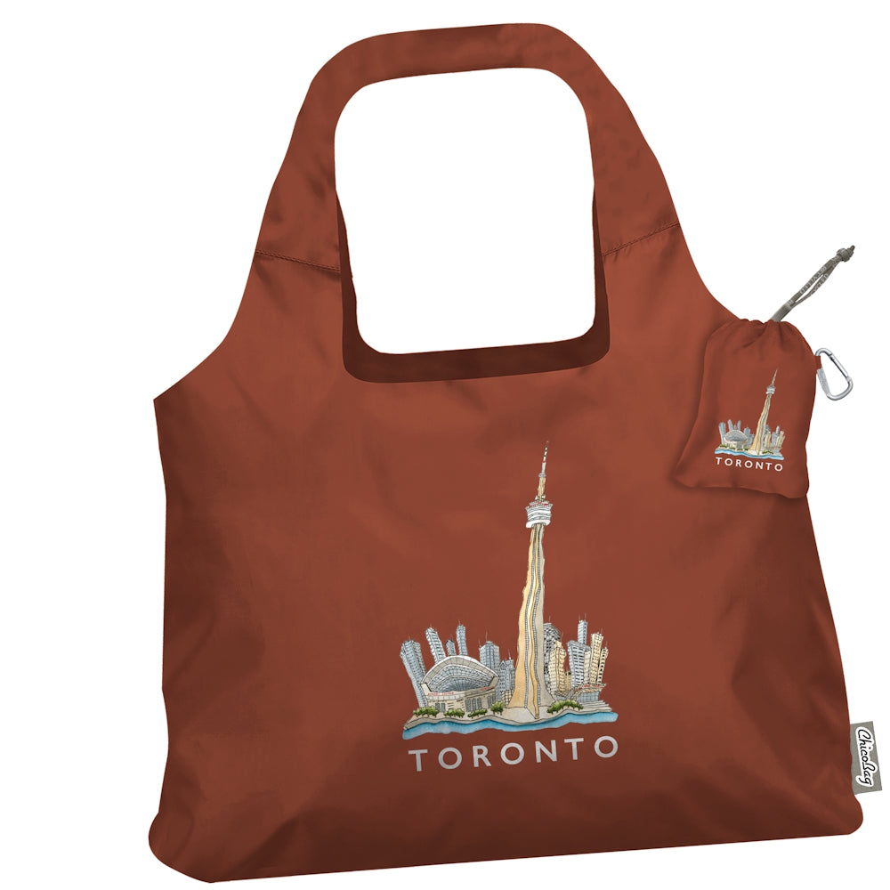 ChicoBag Vita Shoulder Style Bag, Iconic Toronto Skyline Jasper