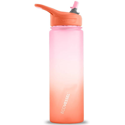 24 oz EcoVessel Wave Sports Water Bottle with Silicone Straw