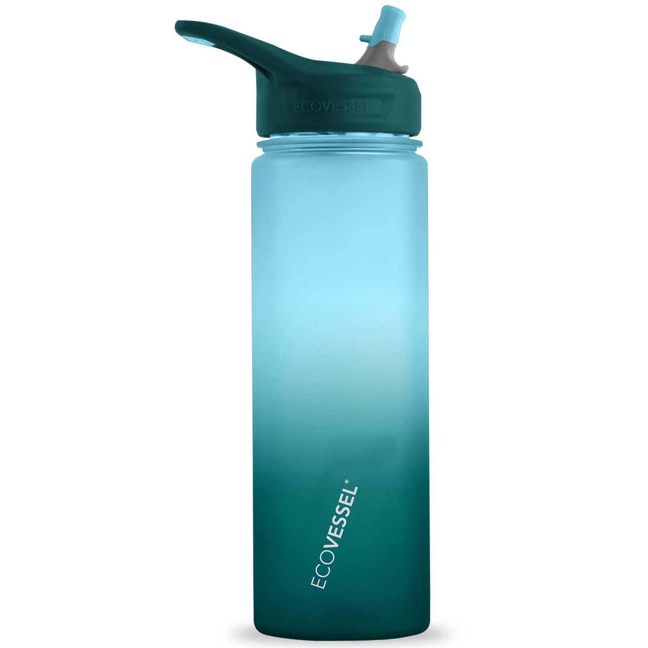 24 oz EcoVessel Wave Sports Water Bottle with Silicone Straw