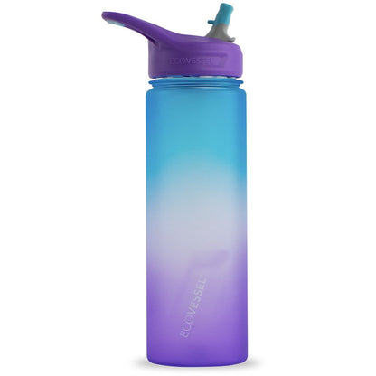 24 oz EcoVessel Wave Sports Water Bottle with Silicone Straw