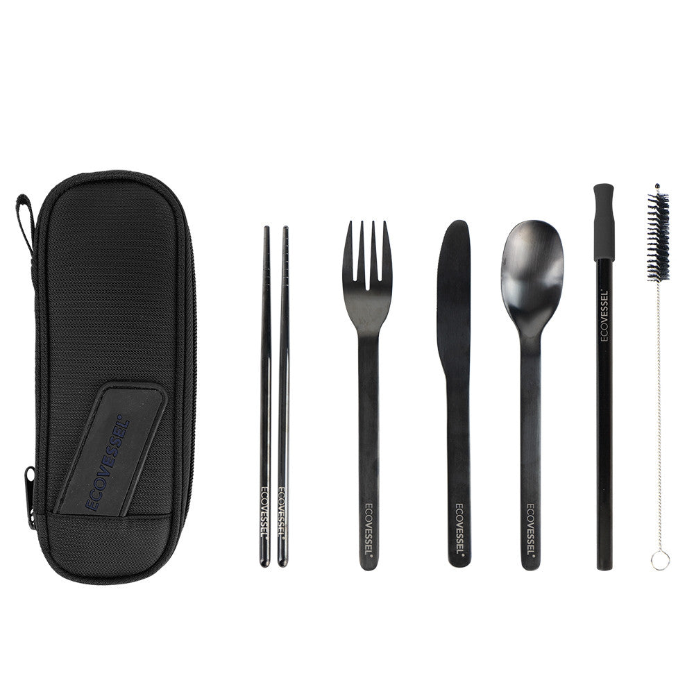 EcoVessel Wanderware 6-Piece Reusable Stainless Steel Utensil Set