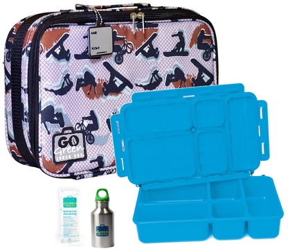 Go Green Leak-Proof Lunchbox Set Extreme with Blue Food Box