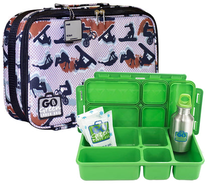Go Green Leak-Proof Lunchbox Set Spaced Out with Green Food Box