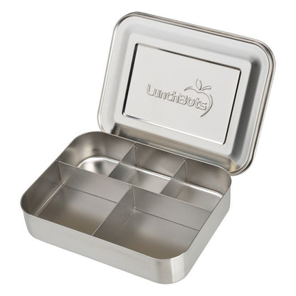 LunchBots Cinco Stainless Steel 5 Compartment Bento Box