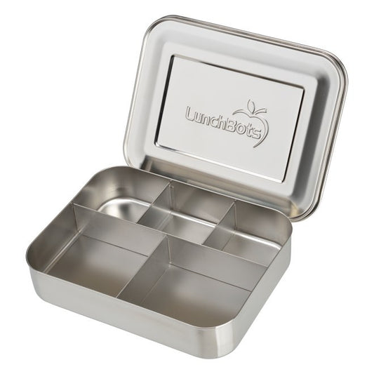 LunchBots Cinco Stainless Steel 5 Compartment Bento Box