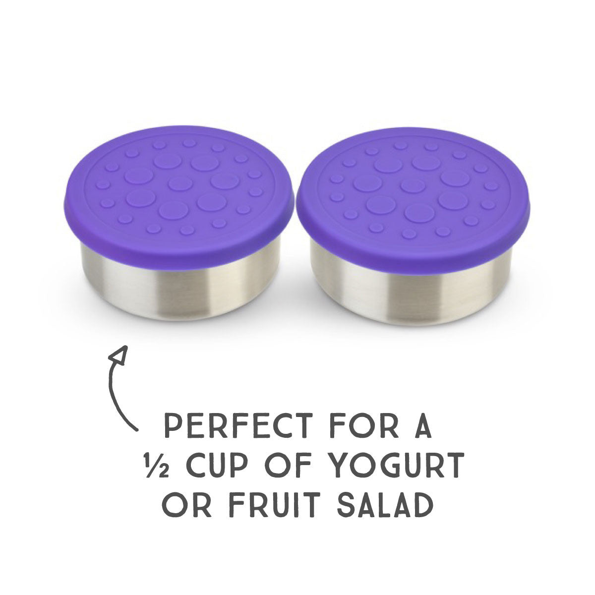 Lunchbots Large (4.5 oz) Stainless Steel Dip Containers (Set of 2)