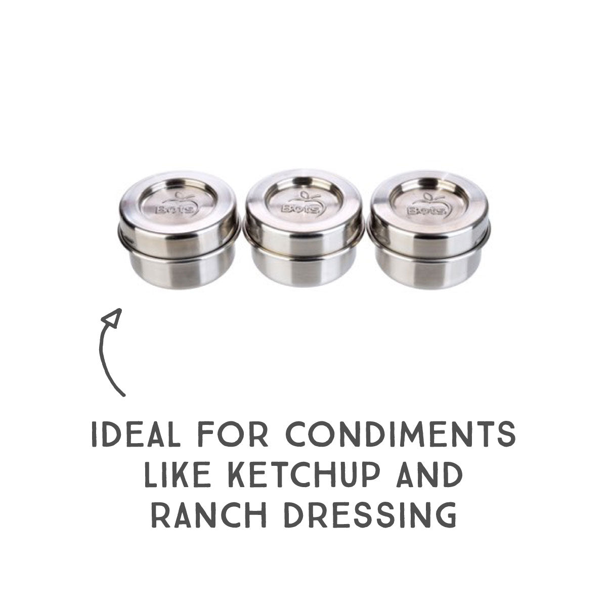 Lunchbots Stainless Steel Dip Containers (3-Pack)