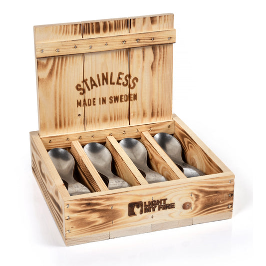 Light My Fire Swedish Spork Stainless Spork in a Wooden Display Box