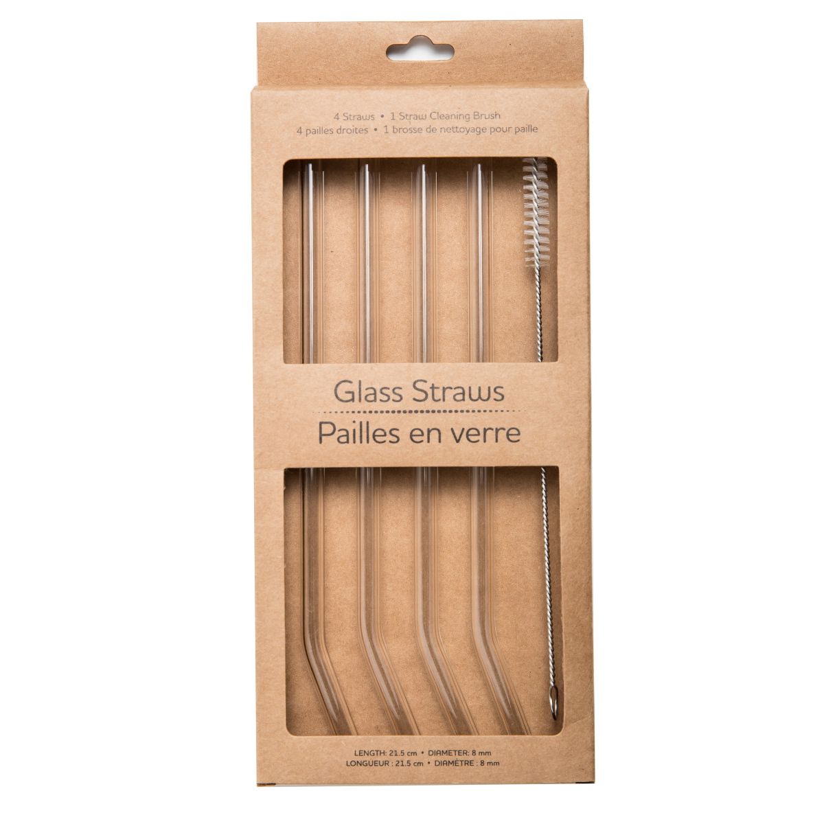 Life Without Waste Glass Drinking Straws (Pack of 4 + Brush)