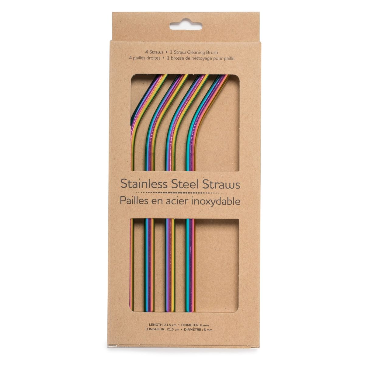 Life Without Waste Stainless Steel Straws (4 straws + Brush)
