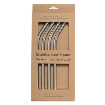 Life Without Waste Stainless Steel Straws (4 straws + Brush)
