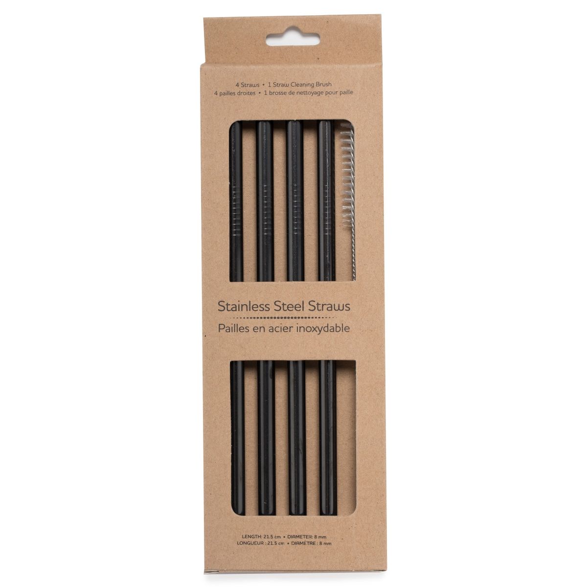 Life Without Waste Stainless Steel Straws (4 straws + Brush)